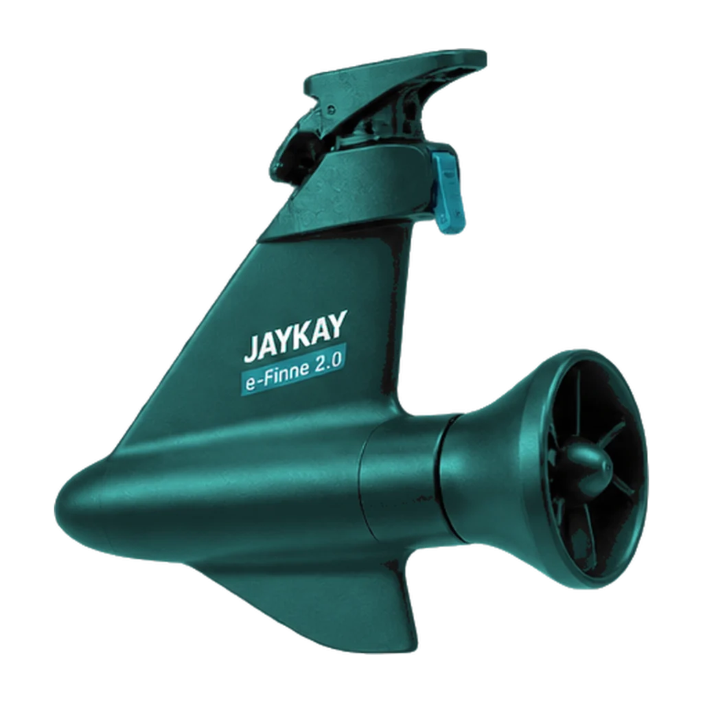 JAYKAY e-Finne 2.0 elektrischer Finnenantrieb für Kajak und SUP freigestellt dargestellt