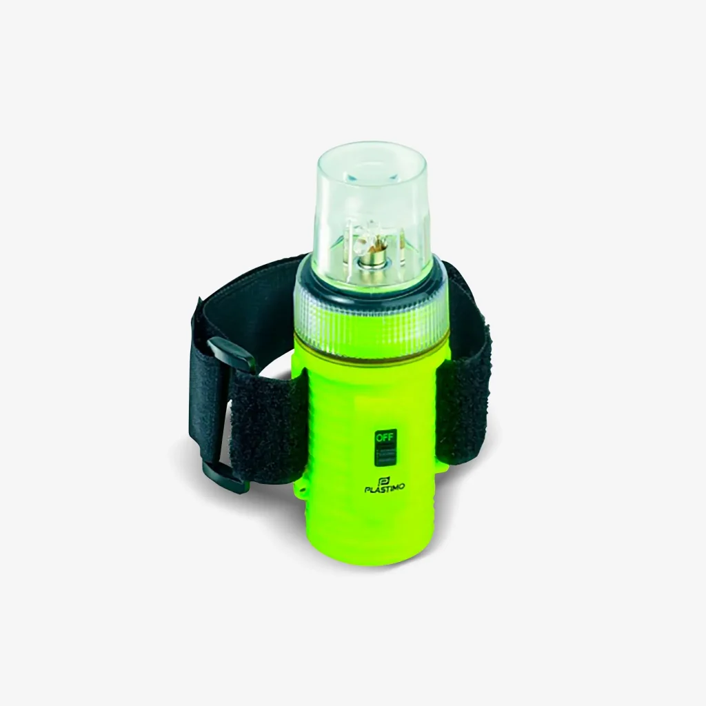 PLASTIMO Flash 4 LED-Blitzlicht in Neongelb mit schwarzer Halterung