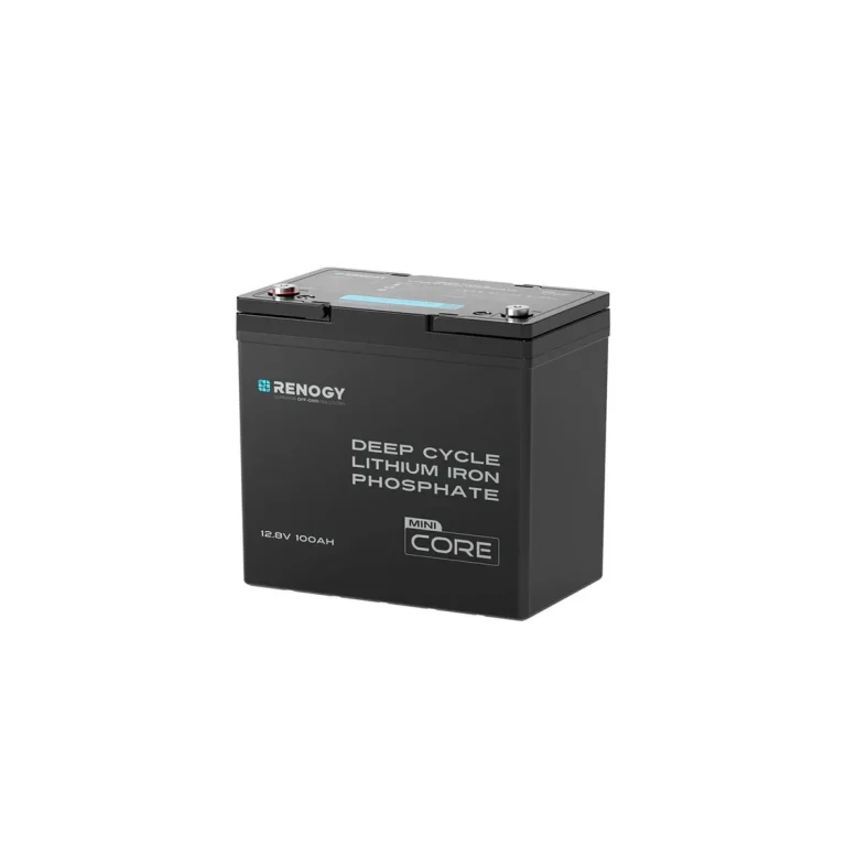 Renogy Core Mini 12V 100Ah LiFePO4 Batterie in schwarzem Gehäuse